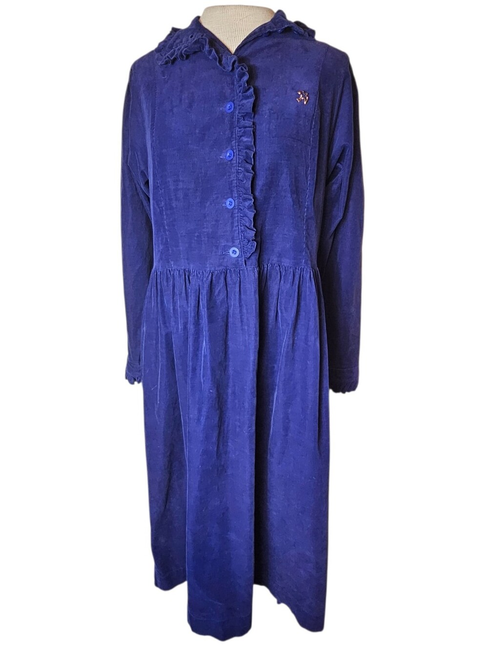 80s Laura Ashley Midi Dress Size 10 Vintage Royal Purple Cottagecore Prairie